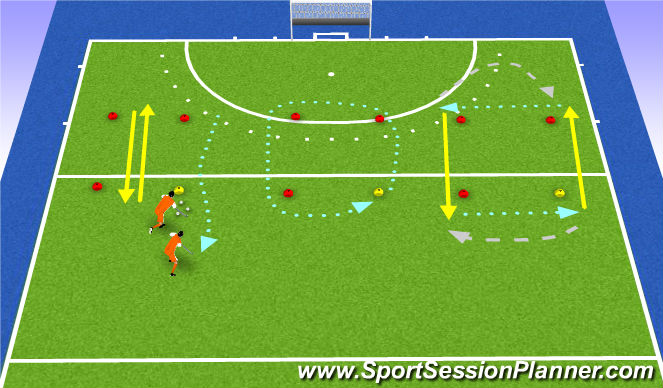 Hockey Session Plan Drill (Colour): square warm up