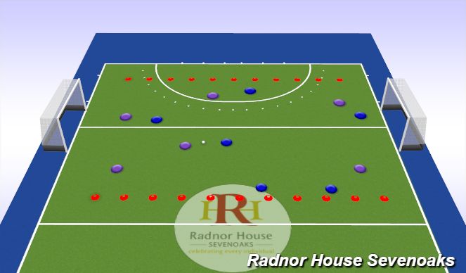 Hockey Session Plan Drill (Colour): Small Sided game - Pressing Zones