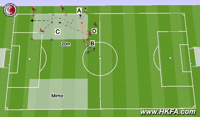 Football/Soccer Session Plan Drill (Colour): T1 邊路防守指導