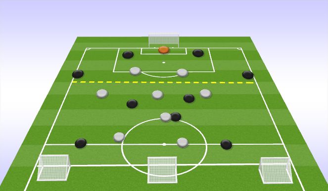Football/Soccer Session Plan Drill (Colour): 8v9 - MSG
