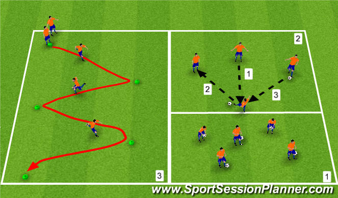 Football/Soccer Session Plan Drill (Colour): Warm up/fitness