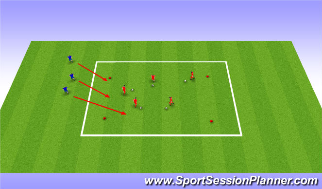 Football/Soccer Session Plan Drill (Colour): Fox and Rabbit