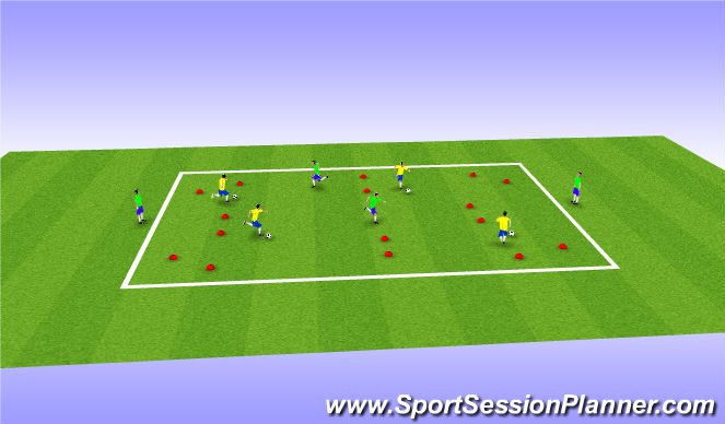 Football/Soccer Session Plan Drill (Colour): Multi Gates Competition