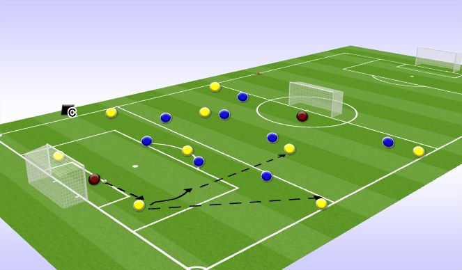 Football/Soccer Session Plan Drill (Colour): 11v11 game: AA S1-S2