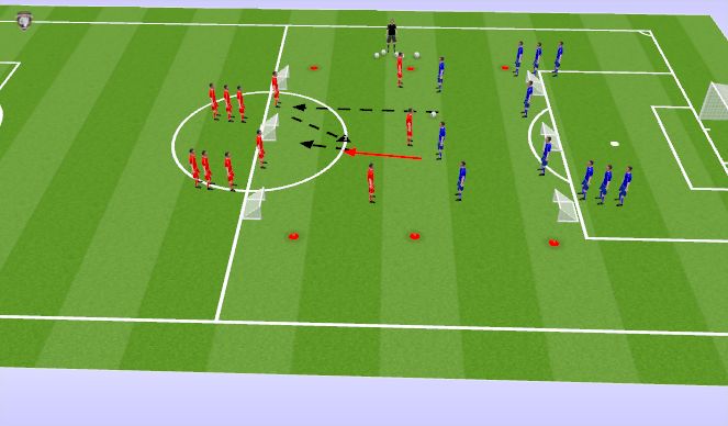 Football/Soccer Session Plan Drill (Colour): 3v3+1 Box Game