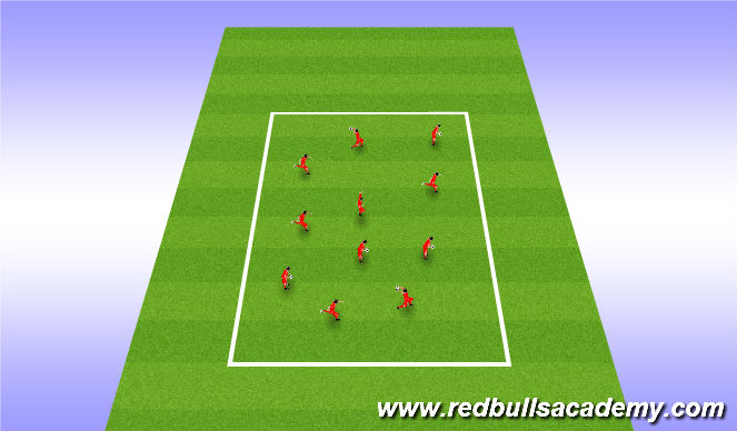 Football/Soccer Session Plan Drill (Colour): Warm up and intro
