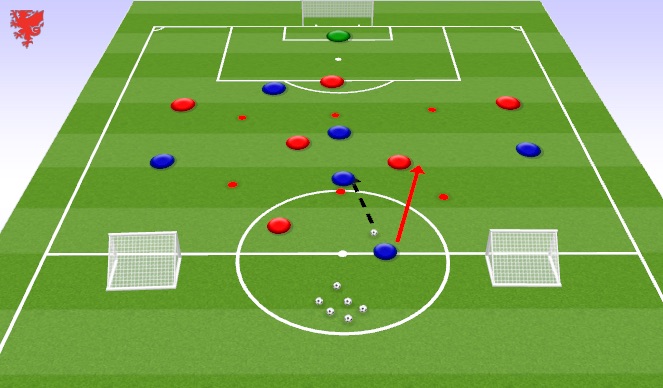 Football/Soccer Session Plan Drill (Colour): Creating Overloads Specific 