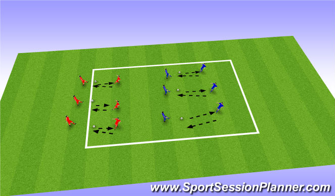 Football/Soccer Session Plan Drill (Colour): Push-Pass