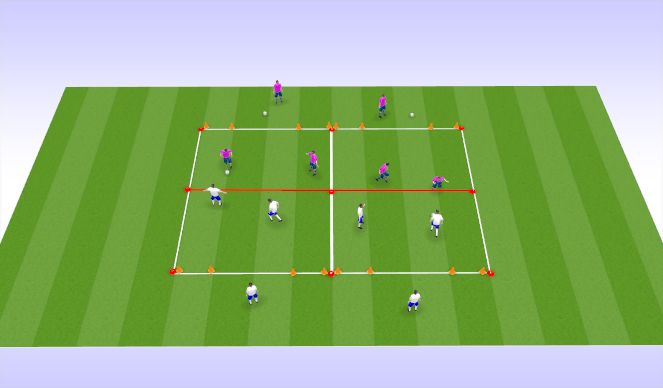 Football/Soccer Session Plan Drill (Colour): 盯位T1