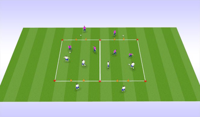 Football/Soccer Session Plan Drill (Colour): 盯位/搶截 T2