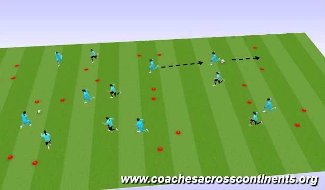 Football/Soccer Session Plan Drill (Colour): Animation