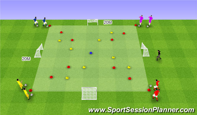 Football/Soccer Session Plan Drill (Colour): 1:1 | DRIBBELEN | KAPPEN | DRAAIEN