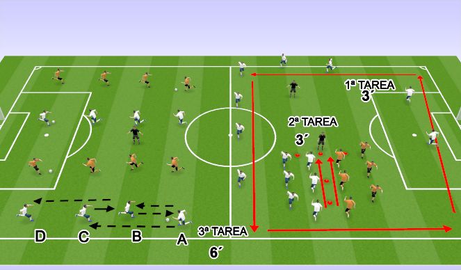Football/Soccer Session Plan Drill (Colour): CALENTAMIENTO   18:30 - 18:42