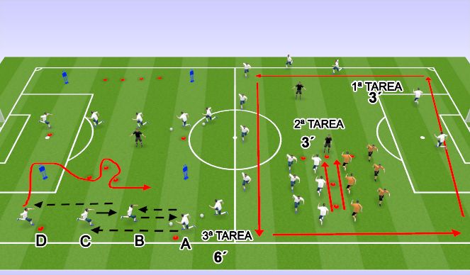 Football/Soccer Session Plan Drill (Colour): CALENTAMIENTO 18:30 - 18:42