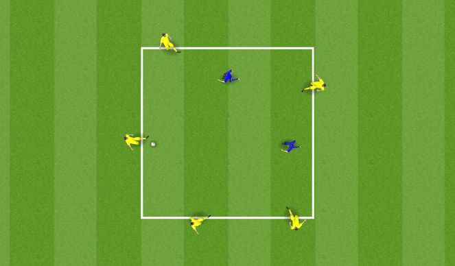 Football/Soccer Session Plan Drill (Colour): Rondo 5v2 Outside of the box