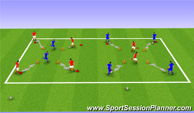 Football/Soccer Session Plan Drill (Colour): Main 1