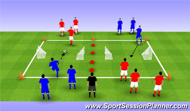 Football/Soccer Session Plan Drill (Colour): Main 1v1