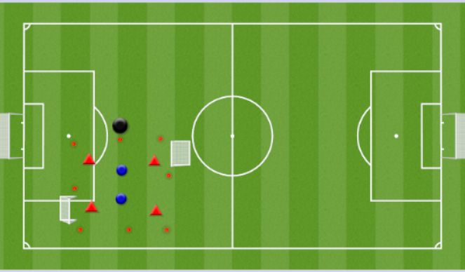 Football/Soccer Session Plan Drill (Colour): 4v2 Rondo 