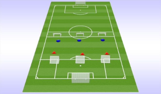 Football/Soccer Session Plan Drill (Colour): 3v3