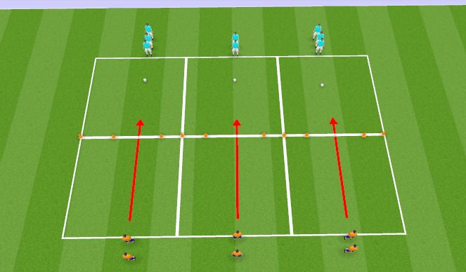 Football/Soccer Session Plan Drill (Colour): Warm-Up/T1 - Pressing Technique