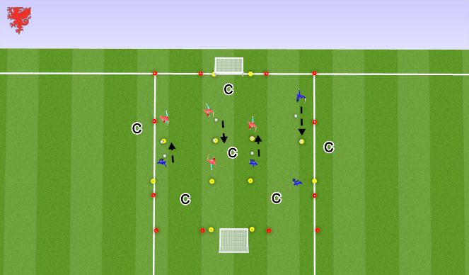 Football/Soccer Session Plan Drill (Colour): Warm-Up - Bow & Arrows