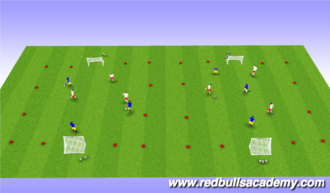 Football/Soccer Session Plan Drill (Colour): 3v3 Free Play