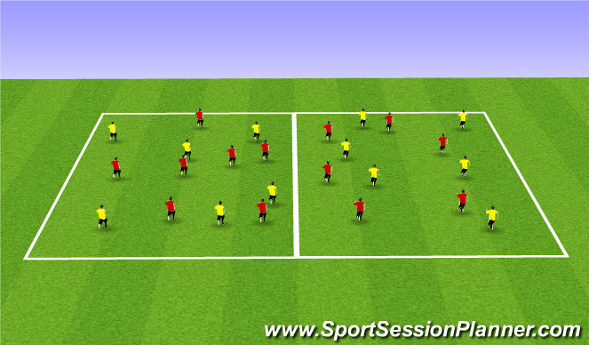 Football/Soccer Session Plan Drill (Colour): tiger tail