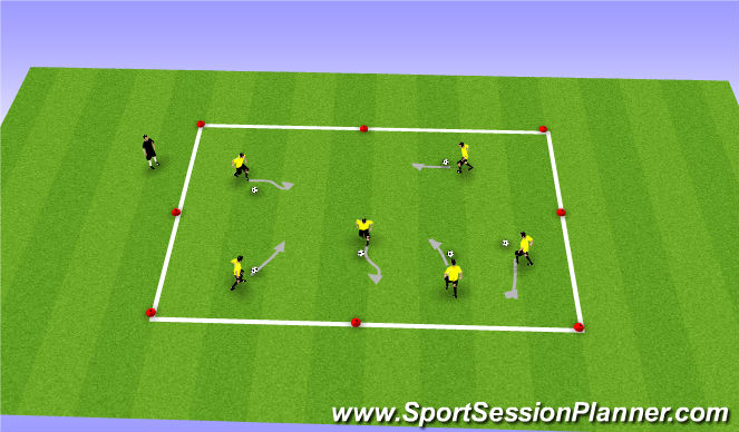 Football/Soccer Session Plan Drill (Colour): Dribble Tag