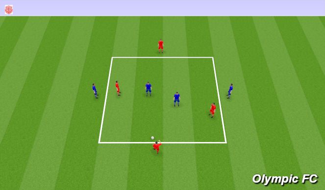 Football/Soccer Session Plan Drill (Colour): 4 vs 2