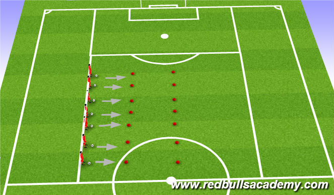 Football/Soccer Session Plan Drill (Colour): Warm up