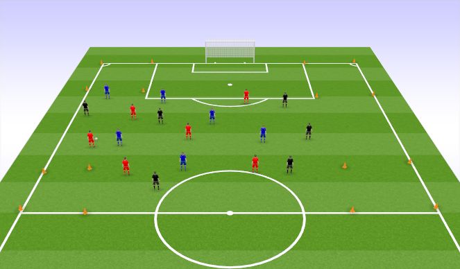 Football/Soccer Session Plan Drill (Colour): 3 team possession