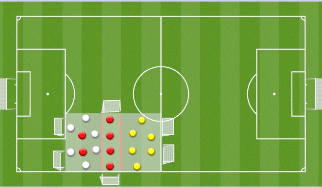Football/Soccer Session Plan Drill (Colour): Three team possession