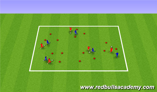 Football/Soccer Session Plan Drill (Colour): poke tackle intro