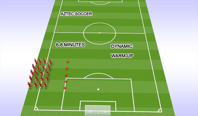 Football/Soccer Session Plan Drill (Colour): Dynamic Warm-UP