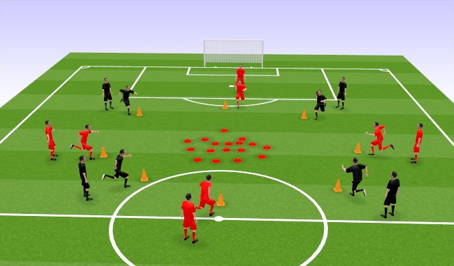 Football/Soccer Session Plan Drill (Colour): Physical Literacy - Nuts and Squirrels