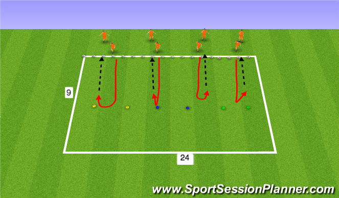 Football/Soccer Session Plan Drill (Colour): Move Review lines of 2 415-430