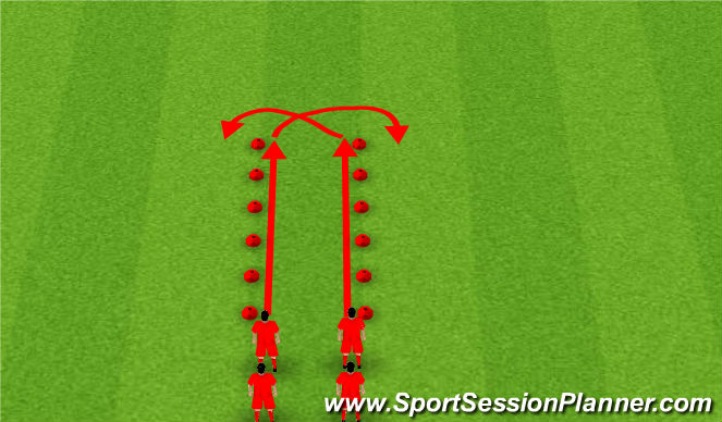 Football/Soccer Session Plan Drill (Colour): Tunnel Movements