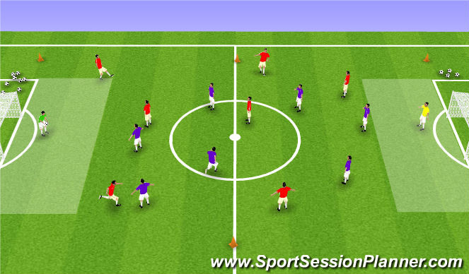 Football/Soccer Session Plan Drill (Colour): 8 v 8 Game