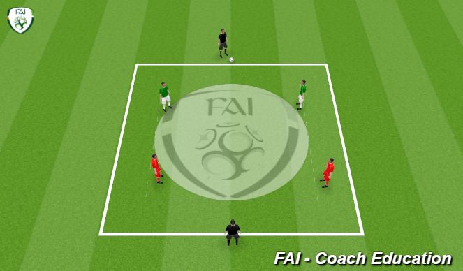 Football/Soccer Session Plan Drill (Colour): 2 v 2 + 2 Possession