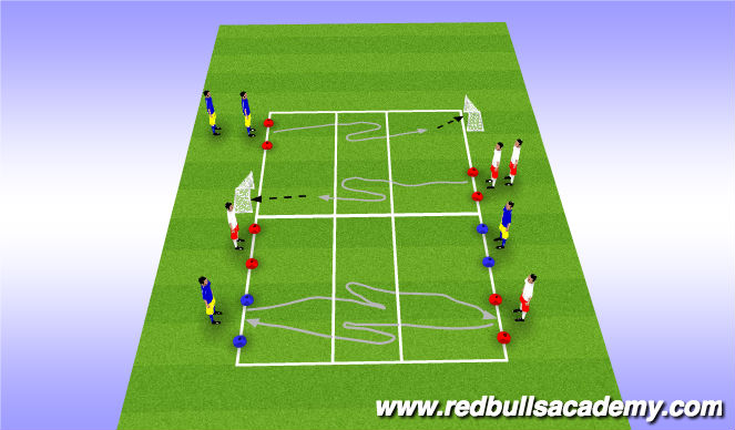 Football/Soccer Session Plan Drill (Colour): semi-opposed