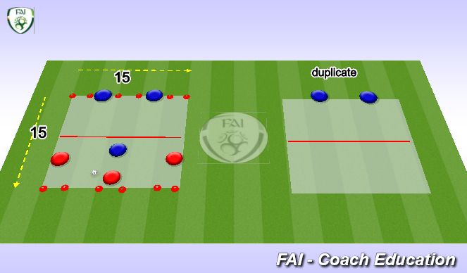 Football/Soccer Session Plan Drill (Colour): 3v3 Tech Practice
