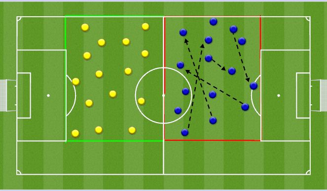 Football/Soccer Session Plan Drill (Colour): Pass, move and stretch