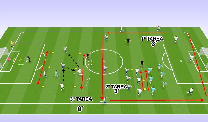 Football/Soccer Session Plan Drill (Colour): CALENTAMIENTO 18:30 - 18:42
