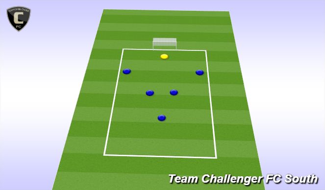 Football/Soccer Session Plan Drill (Colour): 2-2-1 Narrow