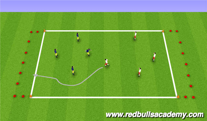 Football/Soccer Session Plan Drill (Colour): Conditined game (Dribbling Arena)