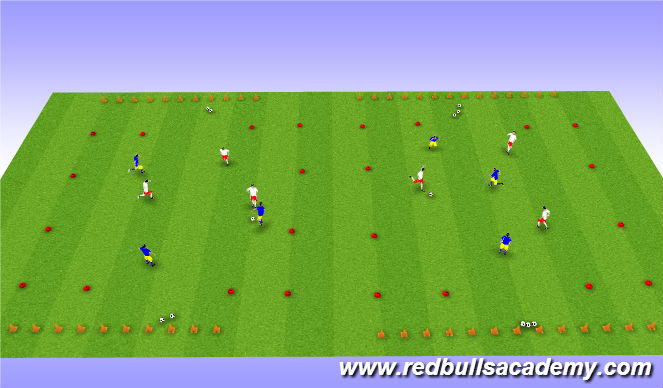 Football/Soccer Session Plan Drill (Colour): Tournament 3v3 with end zones