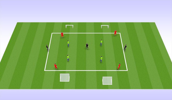 Football/Soccer Session Plan Drill (Colour): 4v4(+3)