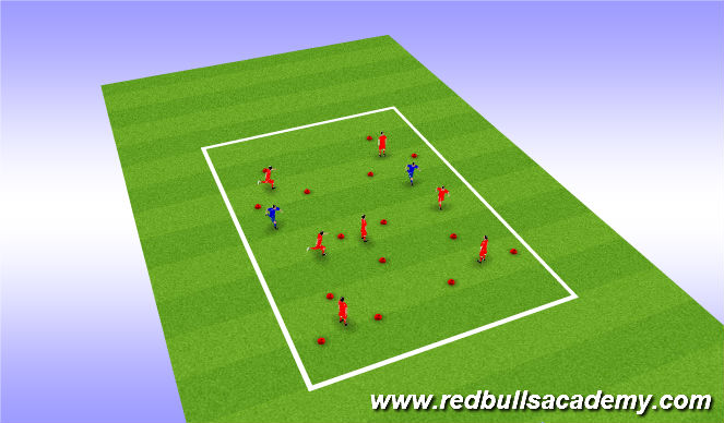Football/Soccer Session Plan Drill (Colour): Triangle Tag