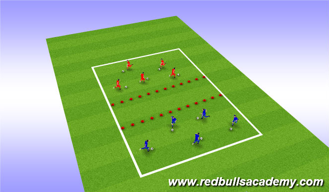 Football/Soccer Session Plan Drill (Colour): Dribbling n Switch