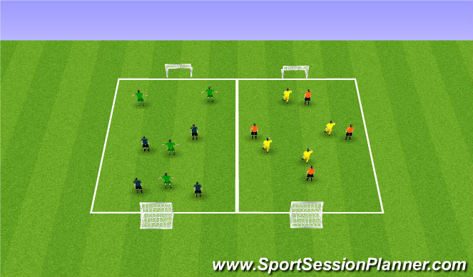 Football/Soccer Session Plan Drill (Colour): SSG 4v4